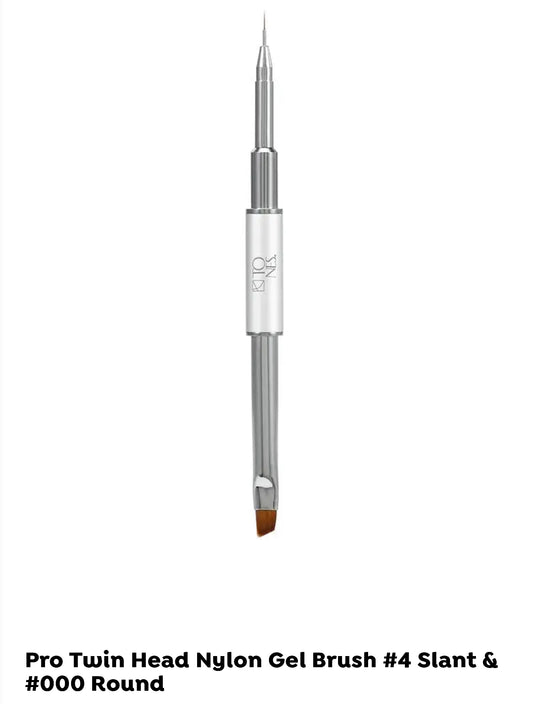 Pro Twin head Nylon Gel Brush #4 slant & #000 Round